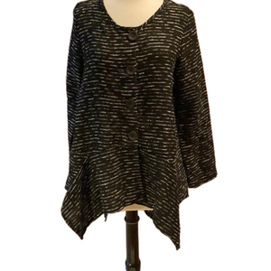 NWT LA Blend Asym Button Long Sleeve Knit Top Sz S